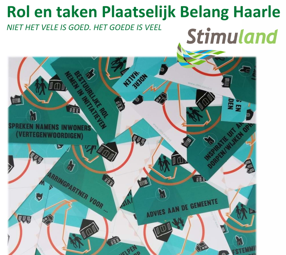 Haarle - Rapportage dorpsspel Stimuland | Rol en taken Plaatselijk Belang Haarle